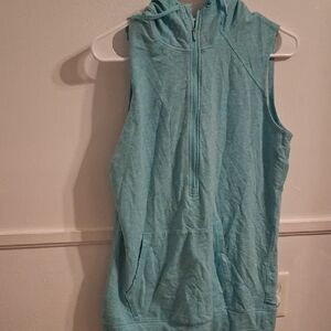 Sleeveless Blue Hoodie Vest
